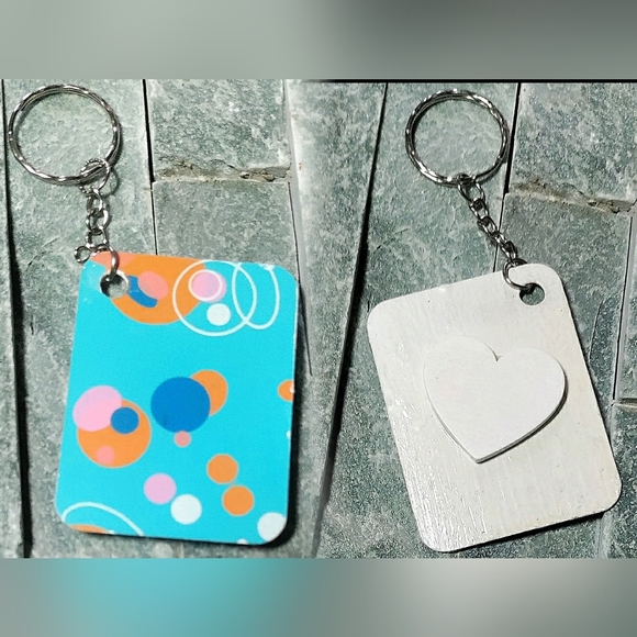 NEW Handmade Keychain Bag Tag! Italian Wood ArtDeco7. "I LOVE My Bag" Wood Heart - Picture 6 of 6